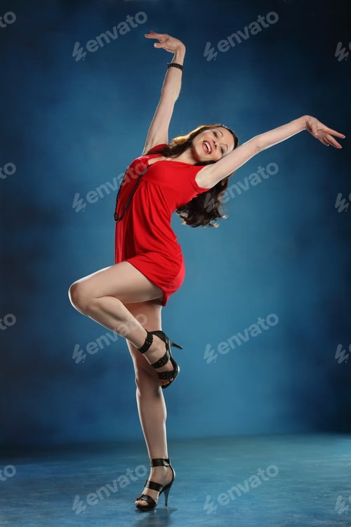 Preview: Portrait Of A Beautiful Girl In The Active Dance