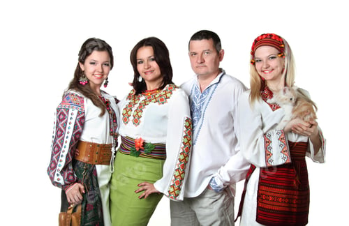 Preview: Family In The Ukrainian Clothes. National Traditions. Vivid Emotions