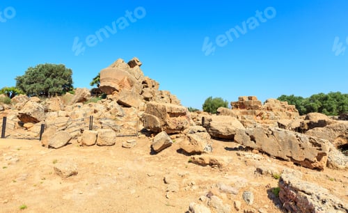 Preview: Temple Of Zeus Ruins In Famous Ancient Valley Of Temples, Agrigento, Sicily, Italy. Unesco World