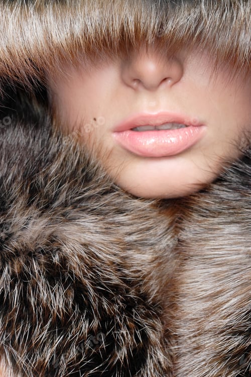 Preview: Smiling Young Woman With A Fur Hood
