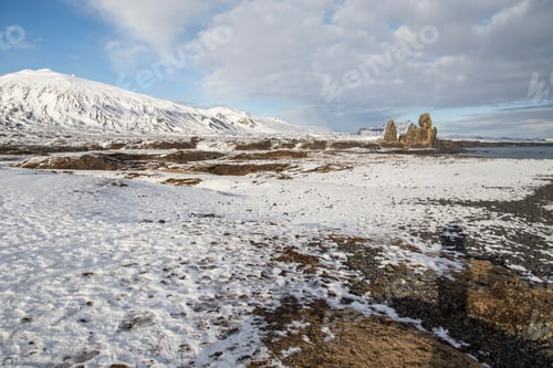 Preview: Winter Landscape From The Malarrif Lighthouse At Sanaefells Peninsule West Of Iceland