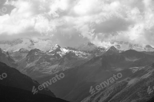 Preview: Mountains And Clouds In Aran Valley Lleida Catalonia Spain