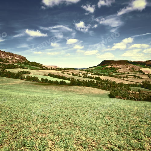 Preview: The Small Village High Up In The French Alps, Vintage Style Toned Picture