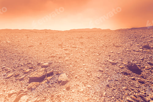 Preview: Breathtaking Landscape Of The Rock Formations In The Israel Desert At Dawn In A Contemporary Style