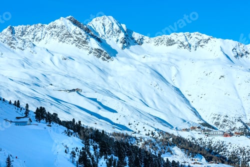 Preview: Scenery From The Cabin Ski Lift At The Snowy Slopes (Tyrol, Austria).