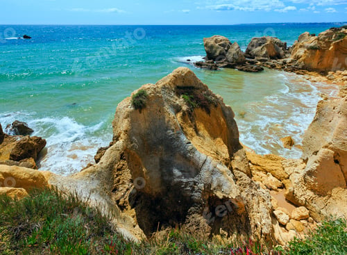Preview: Summer Atlantic Rocky Coast View (Albufeira Outskirts, Algarve, Portugal).