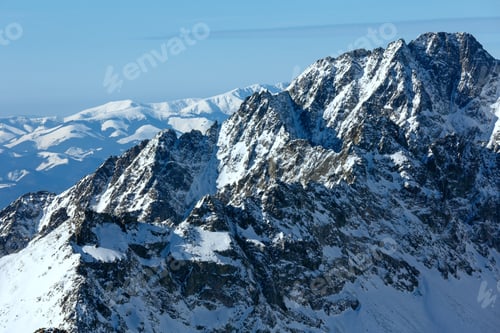 Preview: Winter Rocky Mountain Landscape (Tatranska Lomnitsa, High Tatras, Slovakia).