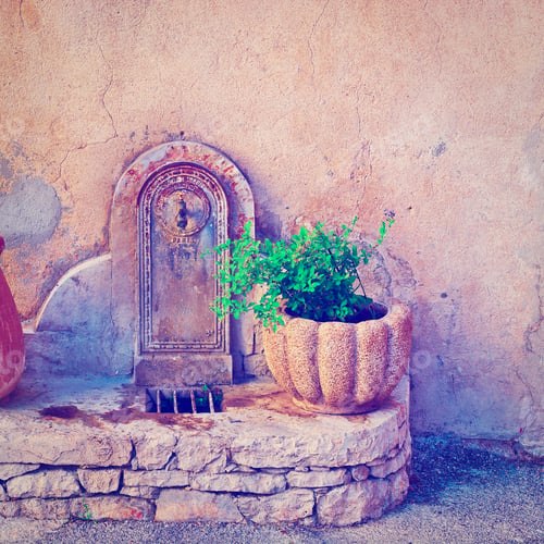 Preview: Old Drinking Fountain In France, Instagram Effect