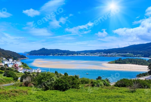 Preview: Small Harbor And Fishing Village, Porto Do Barqueiro, Galicia, Spain. Summer Sunshiny Sea Coast