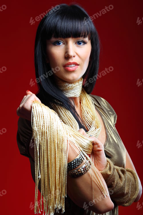 Preview: Beautiful Sexy Young Woman With Long Black Hair