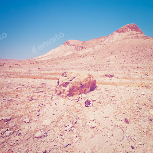 Preview: Big Stones In Sand Hills Of Israel, Instagram Effect