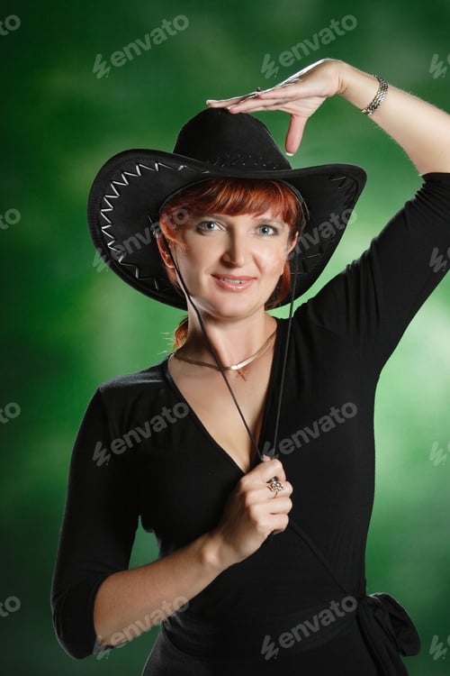 Preview: Beautiful Woman In A Cowboy Hat