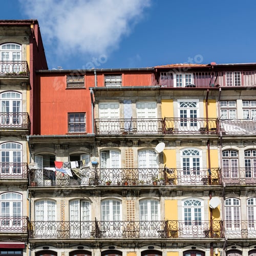 Preview: View Of The Historical Centre Of The City Of Porto With Traditional Portuguese Facades Sometimes