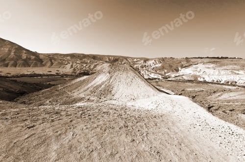 Preview: Rocky Hills Of The Negev Desert In Israel. Breathtaking Landscape Of The Desert Rock Formations In