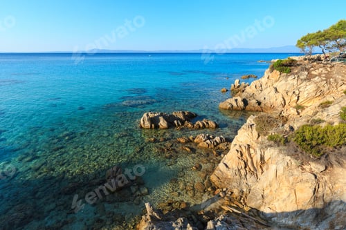 Preview: Aegean Sea Coast Landscape With Aquamarine Water, View Near Mega Portokali Beach (Sithonia