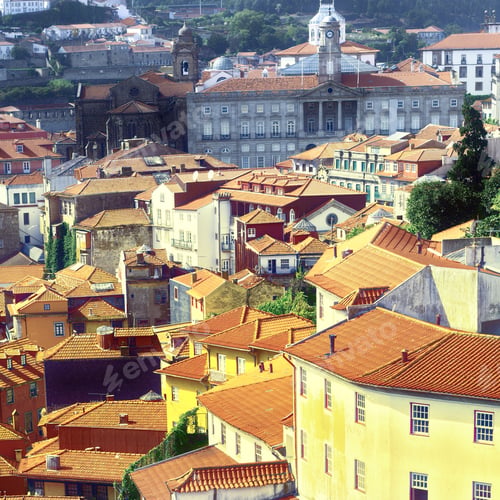 Preview: View To Historic Center City Of Porto In Portugal, Vintage Style Toned Picture