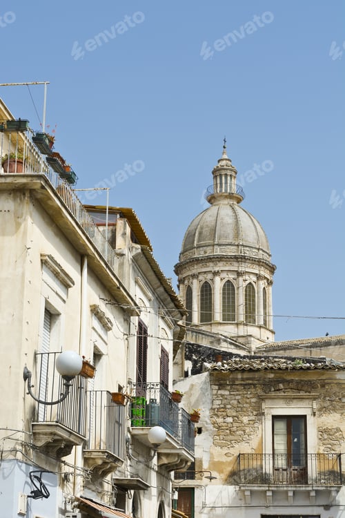 Preview: View To Historic Center City Of Ragusa In Sicily