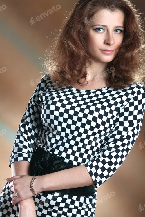 Preview: Portrait Of A Beautiful Woman With Magnificent Hair And Expressive Eyes. Sensitive Lips. Beautiful