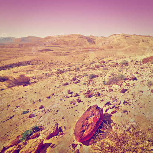 Preview: Rocky Hills Of The Negev Desert In Israel At Sunset,