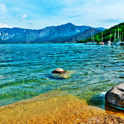 Preview: Lake Lago Di Caldonazzo On The Background Of Dolomites In Italy