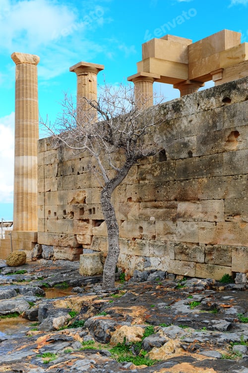 Preview: Ancient Temple On The Beach Of The Greek Island Of Rhodes