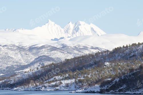 Preview: Winter Landscape Of The Norwegain Sea Near Tromso North Of Norway