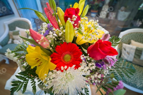 Preview: Colorful Bouquet Of Flowers In Hall Of House