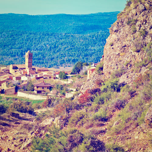 Preview: Spanish Medieval Town In The Pyrenees, Instagram Effect