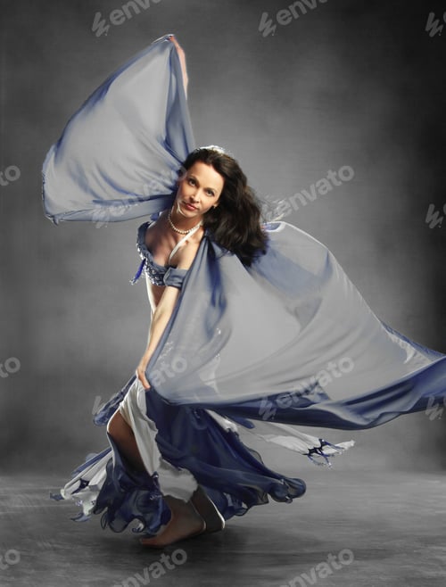 Preview: Portrait Of A Beautiful Girl In The Active Dance