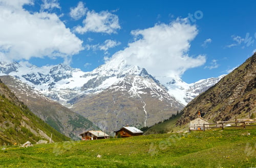 Preview: Summer Alps Mountain View From Plateau (Switzerland, Near Zermatt)