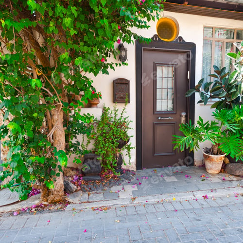 Preview: Facade Decorated With Flower In Tel Aviv