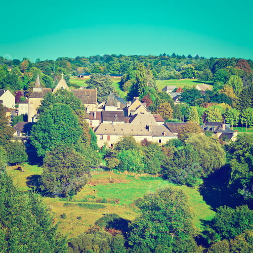 Preview: Black Tiles On The Roof Of The French Town, Instagram Effect