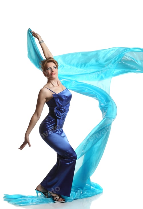 Preview: Pretty Girl With A Scarf In The Wind