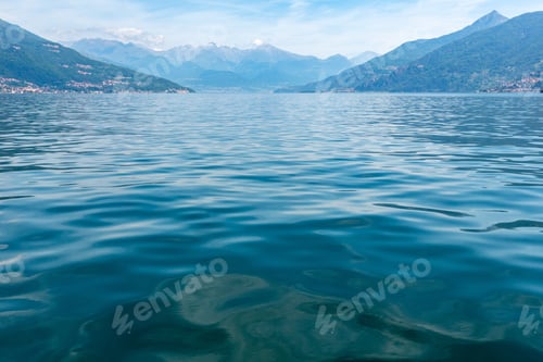 Preview: Lake Como (Italy) Summer Coast Hazy View From Ship Board.