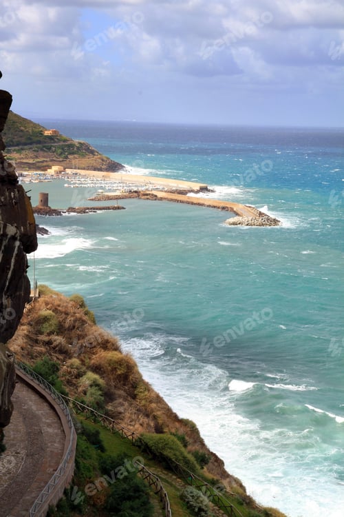Preview: Mediterranean Sea From Castelsardo Old Village Sardinia Italy