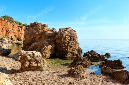 Preview: Paradise Sea Bay With Azure Water And Beach. View From Coastline Trail Of Zingaro Nature Reserve