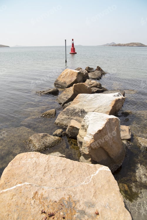 Preview: La Manga Del Mar Menor Seascape With Lighthouse Cartagena Murcia Spain