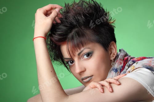 Preview: Beautiful Young Woman. Art Of Makeup. Groomed Skin. Good Hairstyle