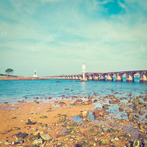 Preview: Bridge To Lighthouse On The Atlantic Coast Of France, Instagram Effect