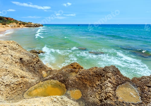 Preview: Summer Atlantic Rocky Coast View (Albufeira Outskirts, Algarve, Portugal).
