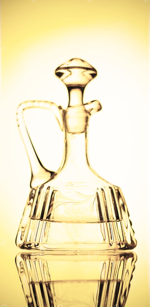 Preview: Elegant Glass For Alcoholic Drinks On A Reflective Surface. Retro Style