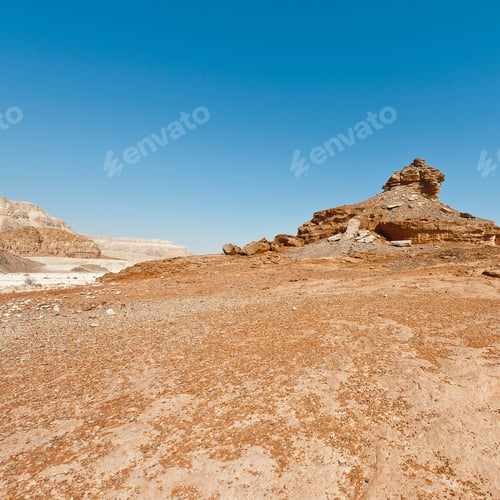 Preview: Loneliness And Emptiness Of The Rocky Hills Of The Negev Desert In Israel. Breathtaking Landscape