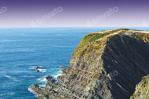 Preview: Rocky Coast Of Atlantic Ocean In Portugal At Sunset