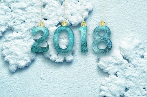 Preview: New Year 2018, Christmas Background And Snowflakes With Space.