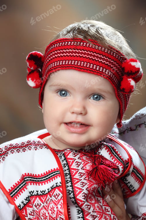 Preview: Little Girl In A Beautiful National Ukrainian Costume