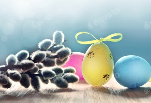 Preview: Easter Eggs And Pussy Willow.