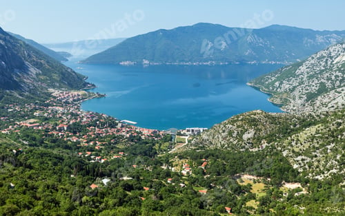 Preview: Bay Of Kotor Summer Misty View From Up And Kotor Town On Coast (Montenegro)