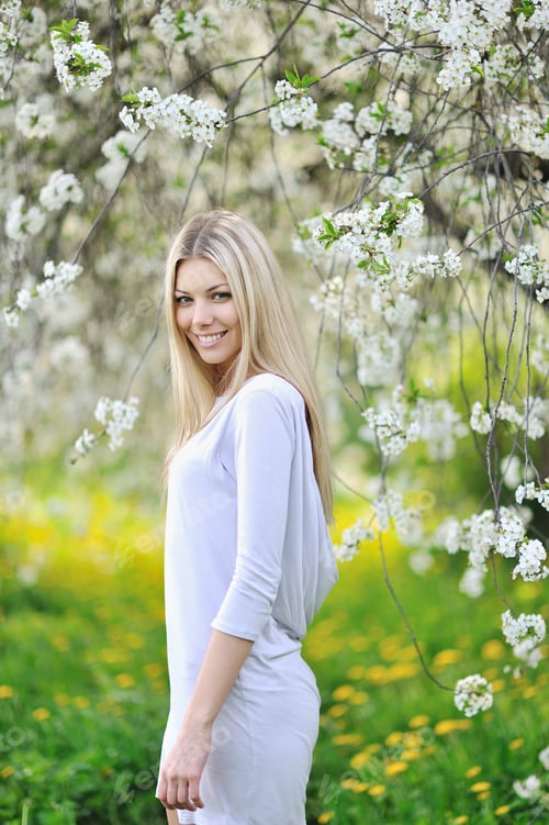 Preview: Portrait Of Young Beautiful Smiling Woman Outdoors