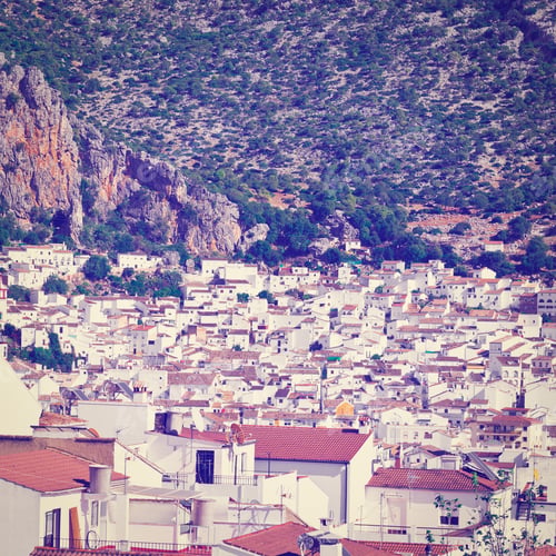 Preview: Bird'S Eye View On The White Spanish City Of Ubrique, Instagram Effect