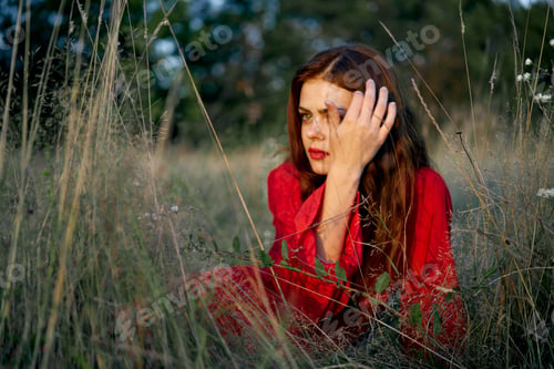 Preview: Beautiful Young Woman In A Meadow Beautiful Model